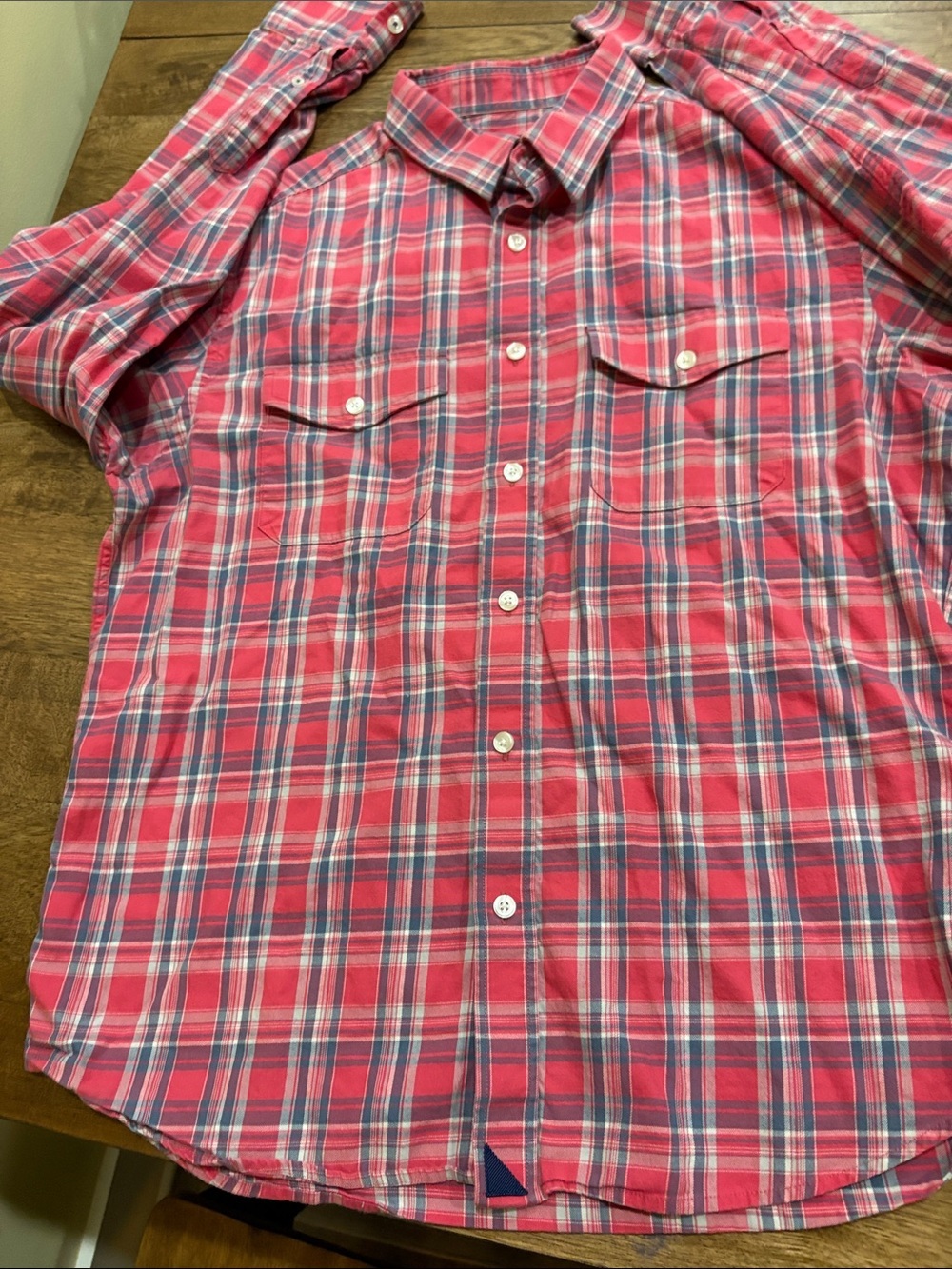 UNTUCKit Shirt Mens M Red Blue White Plaid Casual Office - Picture 3 of 7